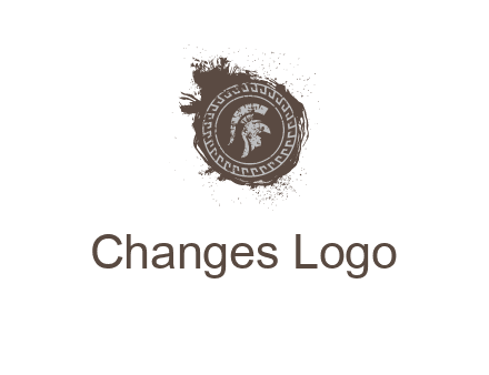 coin logo with a knight helmet illustration
