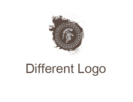 coin logo with a knight helmet illustration