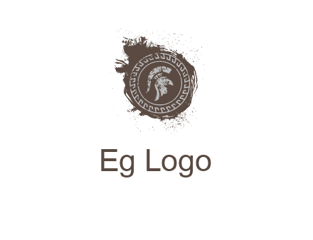 coin logo with a knight helmet illustration