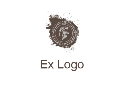 coin logo with a knight helmet illustration