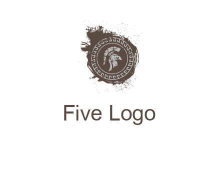 coin logo with a knight helmet illustration