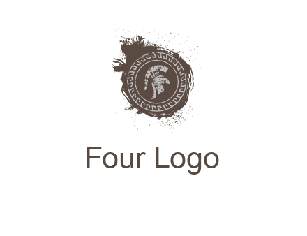 coin logo with a knight helmet illustration