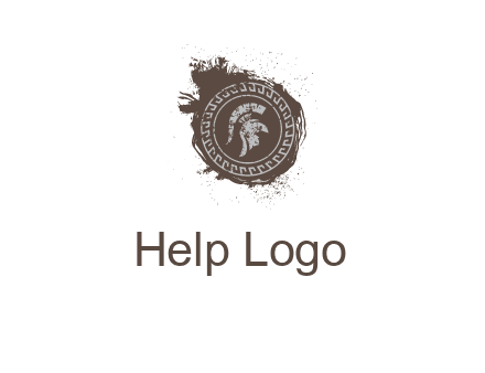 coin logo with a knight helmet illustration