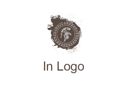 coin logo with a knight helmet illustration