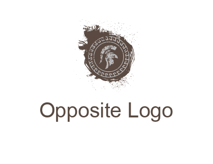 coin logo with a knight helmet illustration