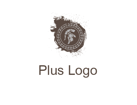 coin logo with a knight helmet illustration