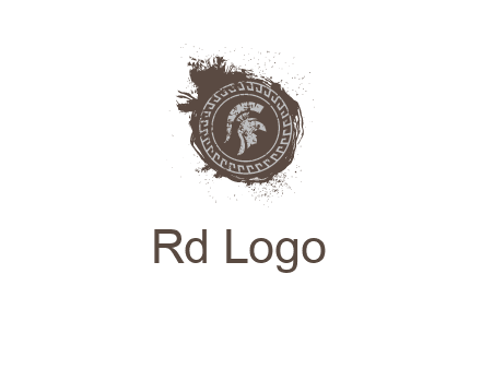 coin logo with a knight helmet illustration