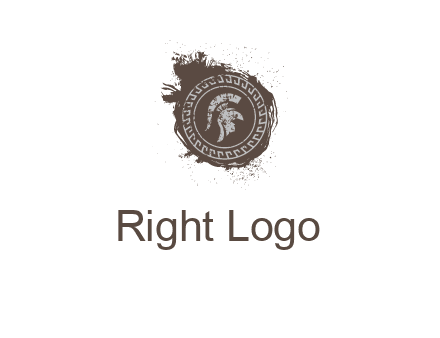 coin logo with a knight helmet illustration