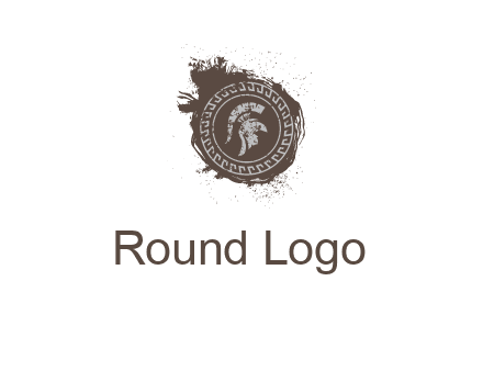 coin logo with a knight helmet illustration