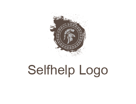 coin logo with a knight helmet illustration
