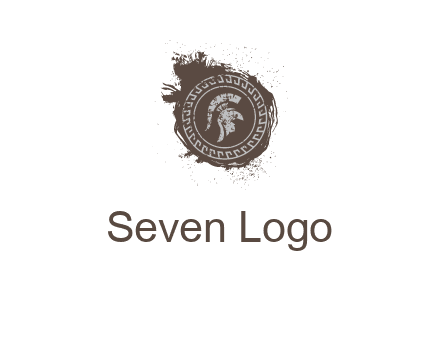 coin logo with a knight helmet illustration