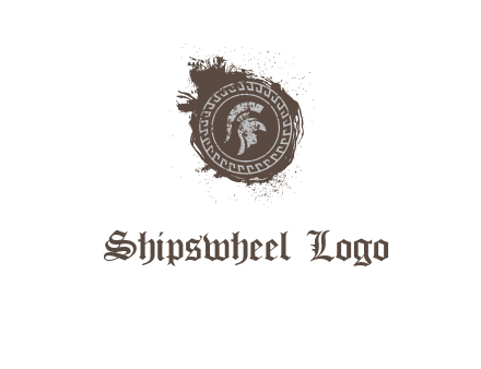 coin logo with a knight helmet illustration