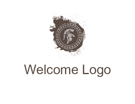 coin logo with a knight helmet illustration