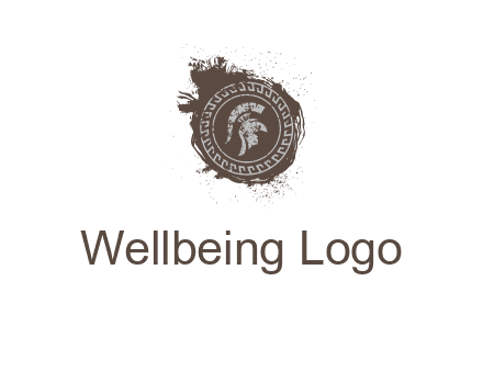 coin logo with a knight helmet illustration