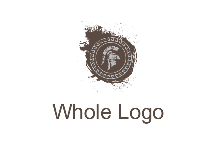 coin logo with a knight helmet illustration
