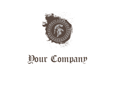 coin logo with a knight helmet illustration