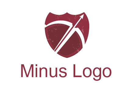 archery or sports logo with a crossbow on shield