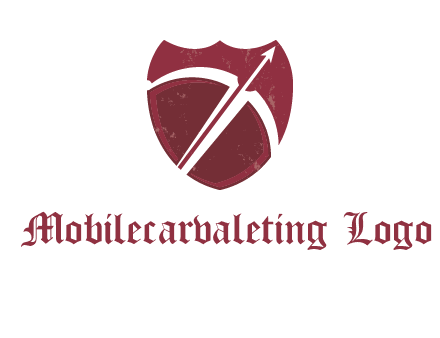 archery or sports logo with a crossbow on shield