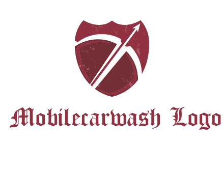 archery or sports logo with a crossbow on shield