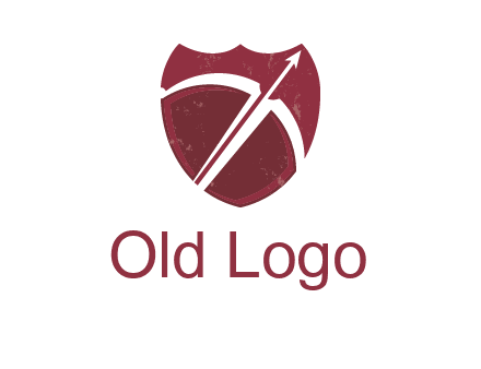 archery or sports logo with a crossbow on shield