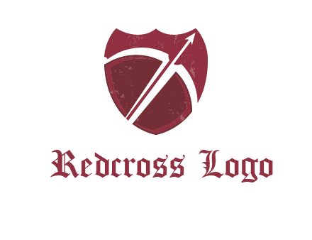 archery or sports logo with a crossbow on shield