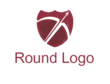archery or sports logo with a crossbow on shield
