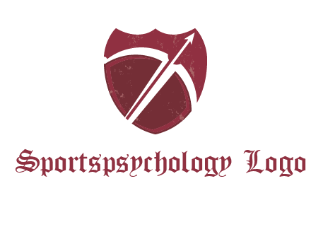 archery or sports logo with a crossbow on shield