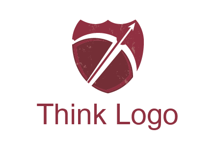 archery or sports logo with a crossbow on shield
