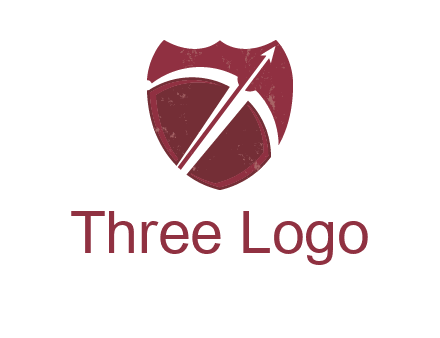 archery or sports logo with a crossbow on shield