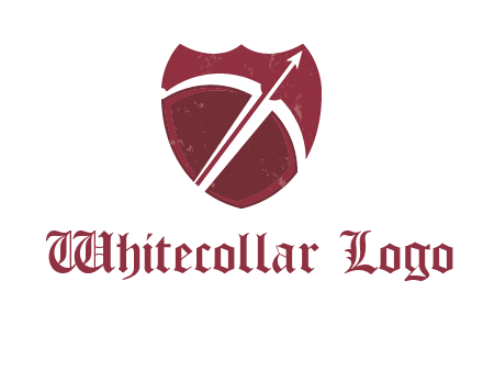 archery or sports logo with a crossbow on shield
