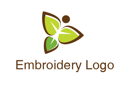 butterfly made of leaves logo
