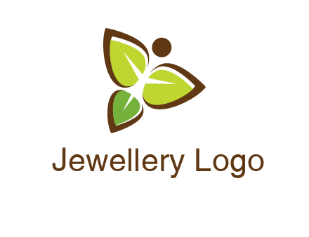 butterfly made of leaves logo