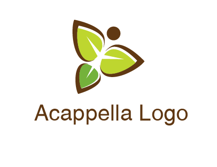 butterfly made of leaves logo