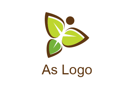 butterfly made of leaves logo