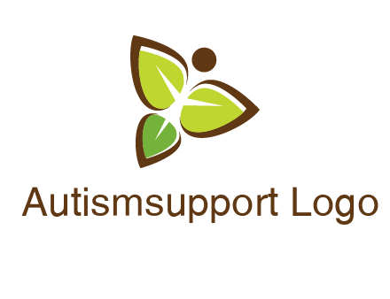butterfly made of leaves logo