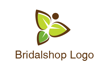 butterfly made of leaves logo