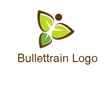 butterfly made of leaves logo