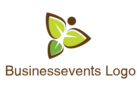 butterfly made of leaves logo