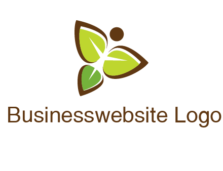 butterfly made of leaves logo