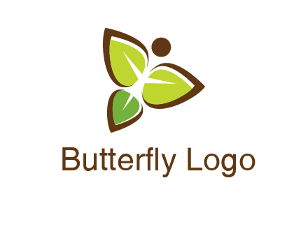 butterfly made of leaves logo