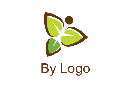 butterfly made of leaves logo