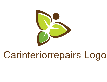butterfly made of leaves logo