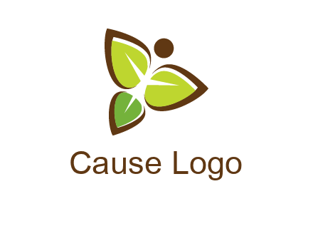 butterfly made of leaves logo