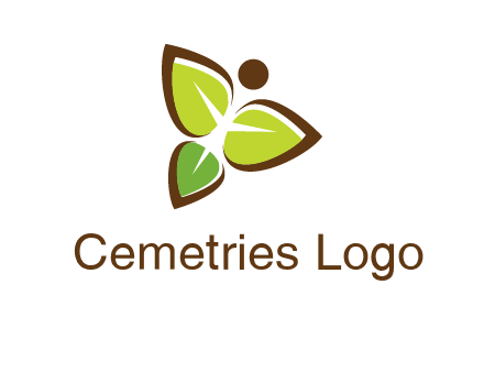 butterfly made of leaves logo