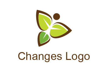 butterfly made of leaves logo