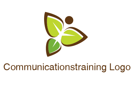 butterfly made of leaves logo