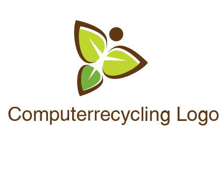 butterfly made of leaves logo