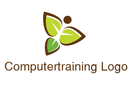 butterfly made of leaves logo