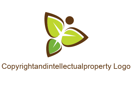 butterfly made of leaves logo