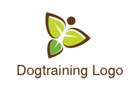 butterfly made of leaves logo